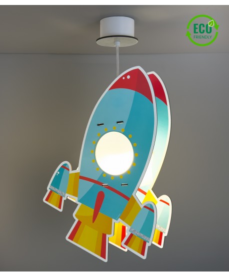 Children hanging lamp Rocket - eco friendly