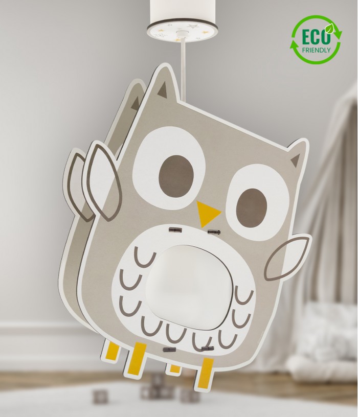 Children hanging lamp Good Night Owl - eco friendly