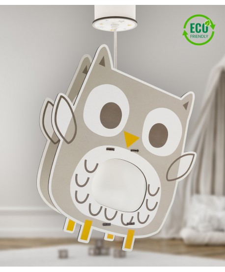 Candeeiro teto infantil Good Night Coruja - eco friendly