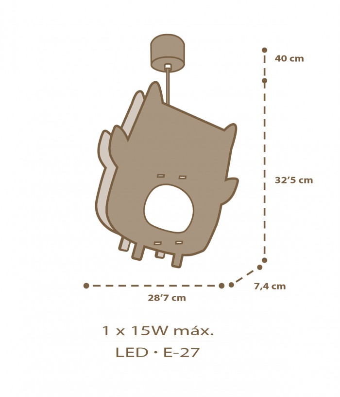 Candeeiro teto infantil Good Night Coruja - eco friendly