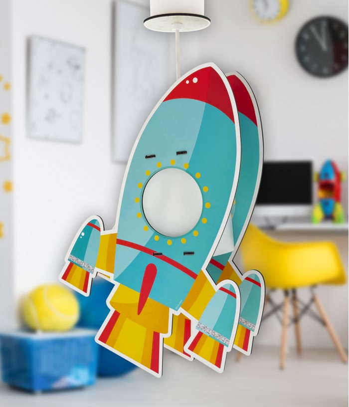 Lampada da soffitto per bambini Razzo Rocket - eco friendly