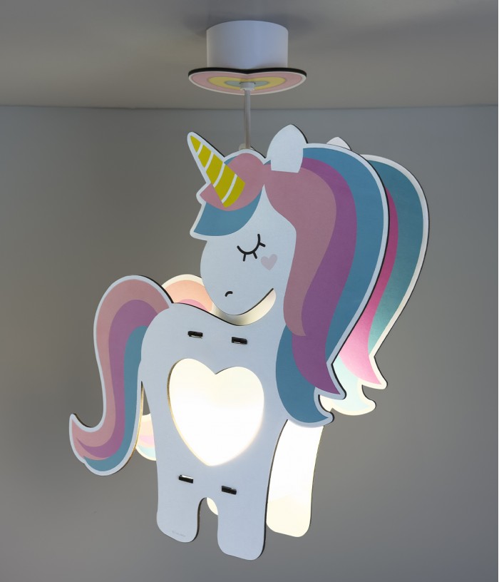 Lustre et lampe suspendue enfant Licorne - eco friendly