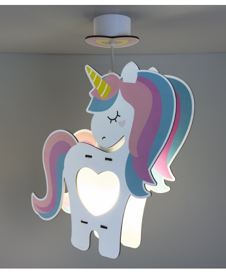 Lustre et lampe suspendue enfant Licorne - eco friendly