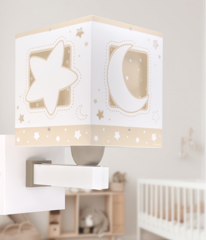 Applique per bambini Moonlight luna e stelle beige