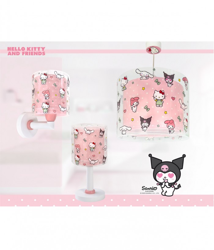 Lampada da soffitto a sospensione per bambini Hello Kitty & Friends, Kuromi, My Melody e Cinnamoroll