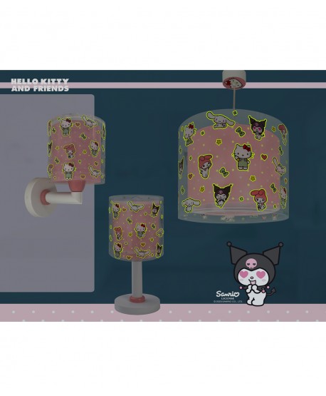 Lampada da comodino Luce notturna LED per bambini Hello Kitty & Friends, Kuromi, My Melody und Cinnamoroll