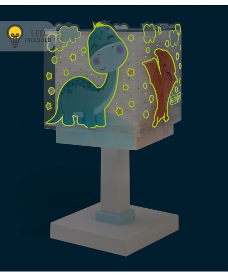 Candeeiro infantil de mesa Luz de presença LED Baby Dinos Dinossauros