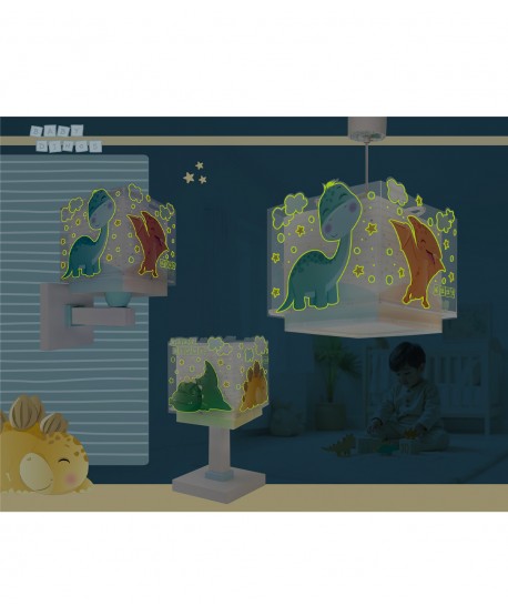 Candeeiro infantil de mesa Luz de presença LED Baby Dinos Dinossauros
