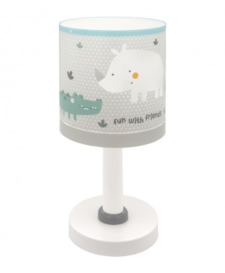 Lampe De Chevet Veilleuse LED Pour Enfant Rhino & Croco Rhinocéros et Crocodile