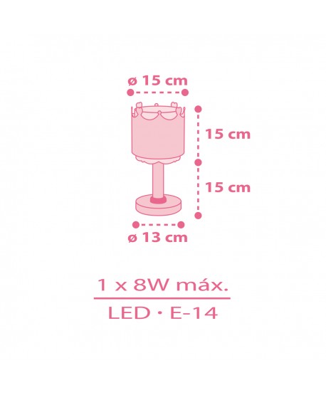 Candeeiro infantil de mesa Luz de presença LED Little Queen Pequena Rainha Corona