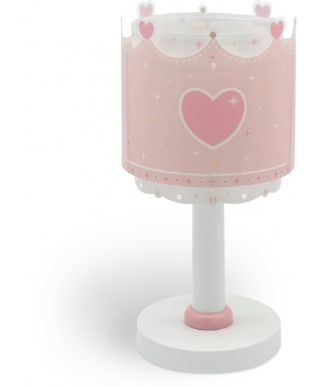 Lampe de chevet Veilleuse LED pour enfants Little Queen couronne et coeurs