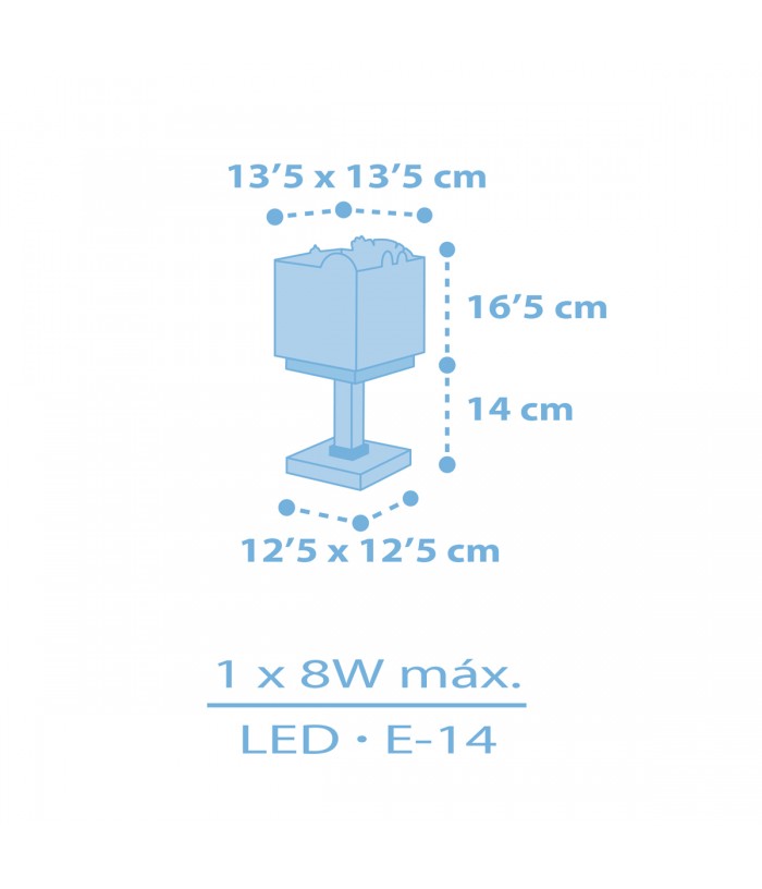 Children table lamp LED nightlight Baby Jungle blue