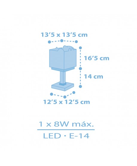 Children table lamp LED nightlight Baby Jungle blue
