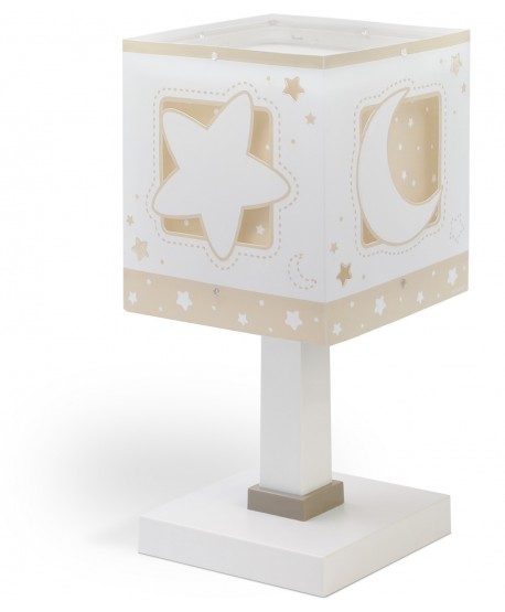 Lampe de chevet Veilleuse LED pour enfants Moonlight lune et étoiles beige