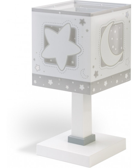 Lampada da comodino Luce notturna LED per bambini Moonlight luna e stelle grigio