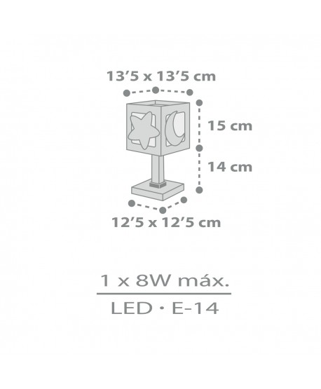 Lampada da comodino Luce notturna LED per bambini Moonlight luna e stelle grigio