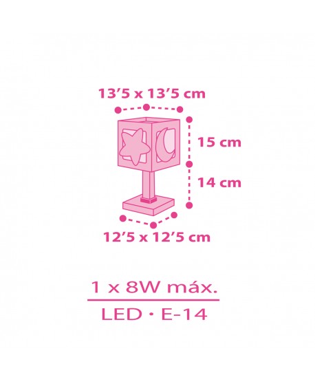 Lampe de chevet Veilleuse LED pour enfants Moonlight lune et étoiles rose