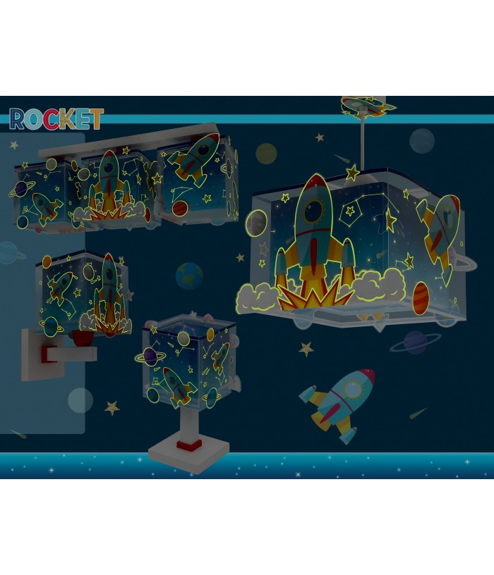 Lámpara de mesa LED quitamiedos infantil Cohete Rocket