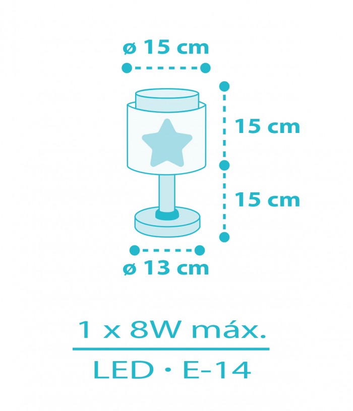 Lampe de chevet Veilleuse LED pour enfant Baby Dreams Etoile bleu