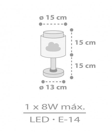 Candeeiro de mesa Luz de presença LED infantil Baby Dreams Nuvem gris