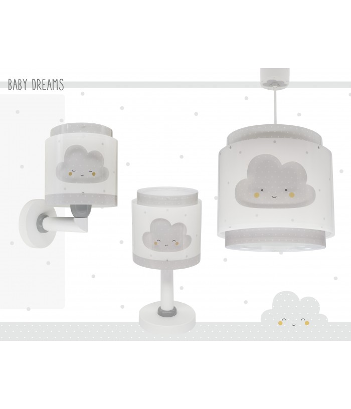 Lámpara de mesa LED quitamiedos infantil Baby Dreams Nube gris
