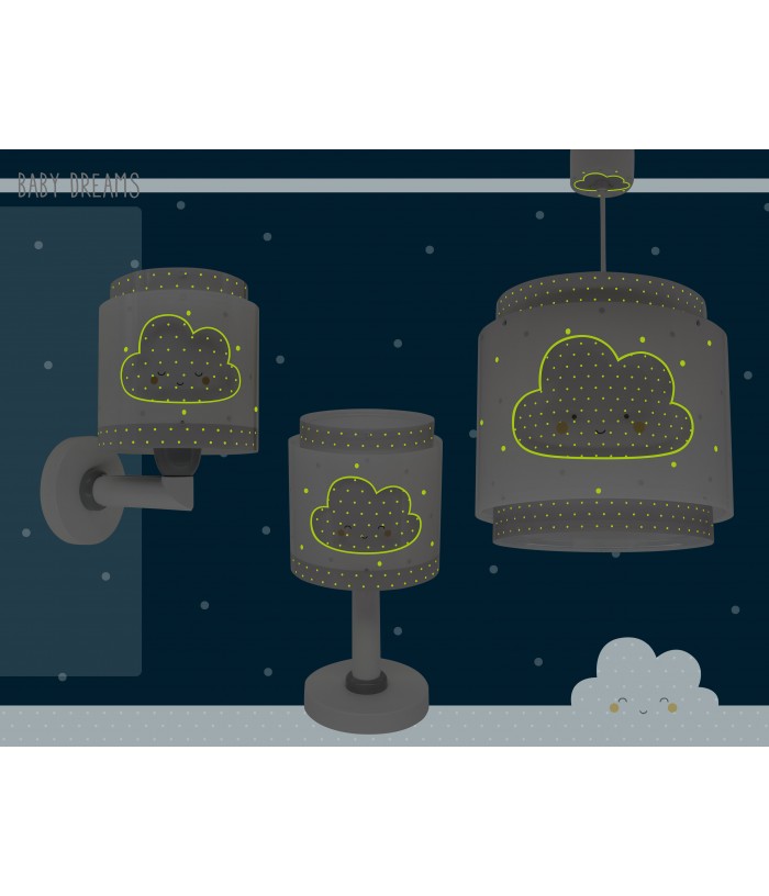 Lámpara de mesa LED quitamiedos infantil Baby Dreams Nube gris