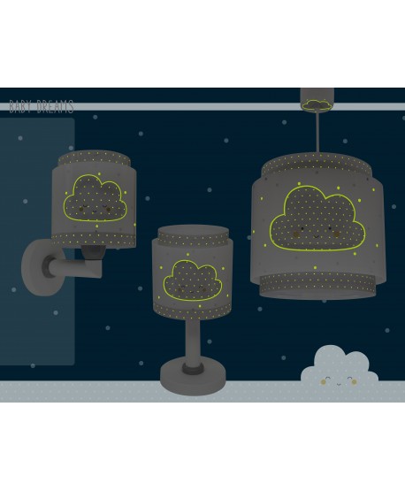 Lámpara de mesa LED quitamiedos infantil Baby Dreams Nube gris