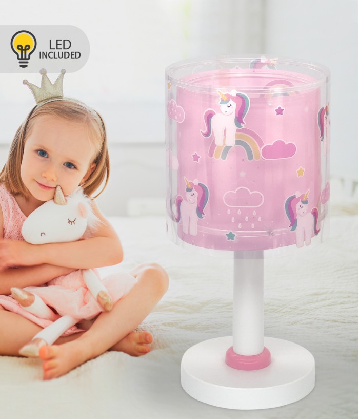 Lámpara de mesa LED quitamiedos infantil Unicorns Unicornios