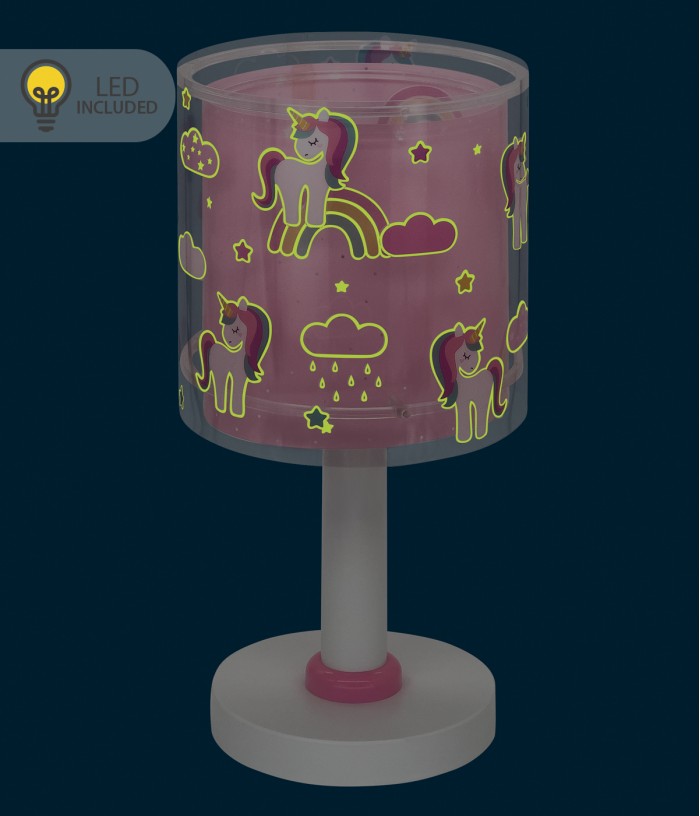 Lampada da tavolo Luce notturna LED per bambini Unicorns Unicorni