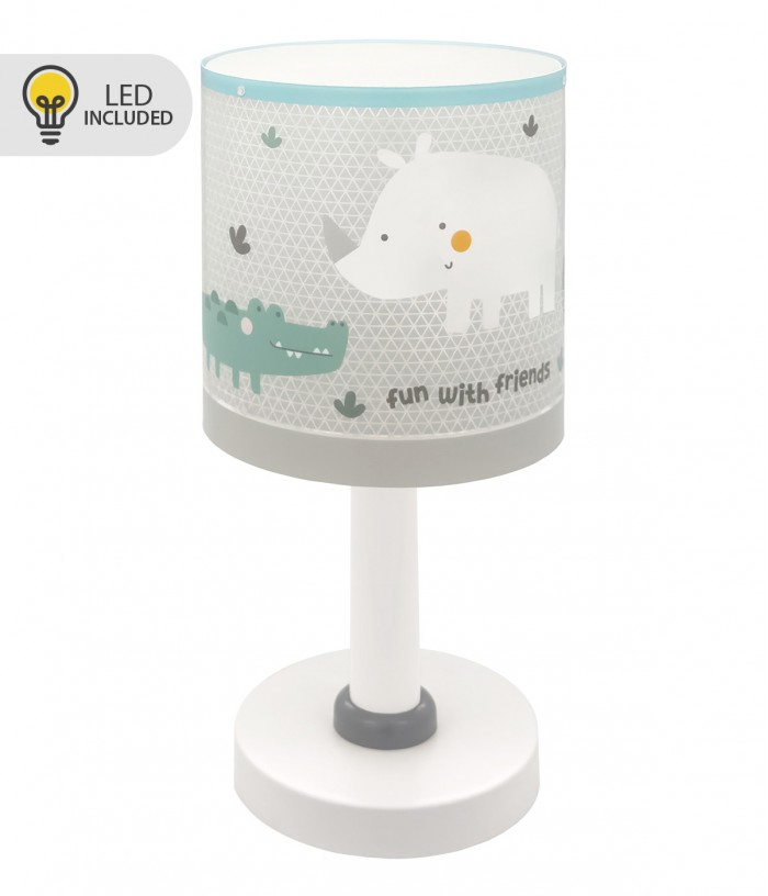 Children Table Lamp LED nightlight Rhino & Croco