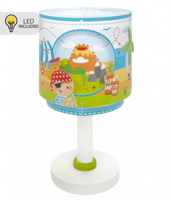 Children Table Lamp LED nightlight Pirate Island