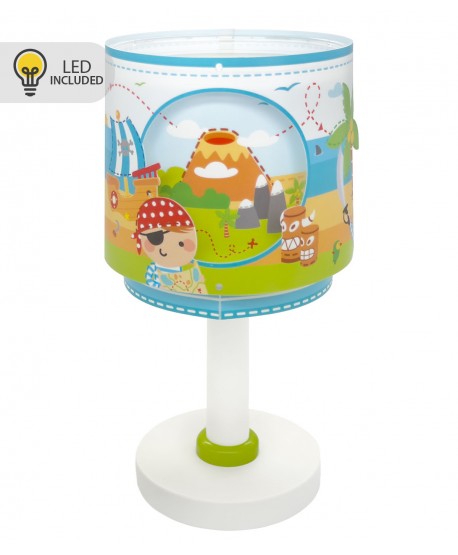 Candeeiro De Mesa Luz de presença LED Infantil Pirate Island Da Ilha Pirata