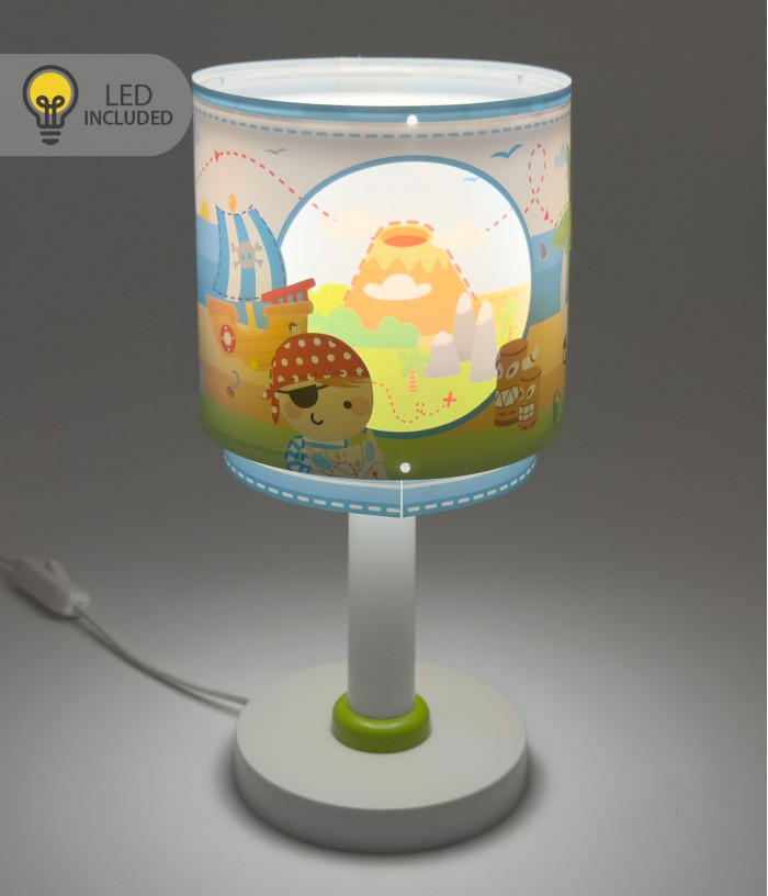 Children Table Lamp LED nightlight Pirate Island