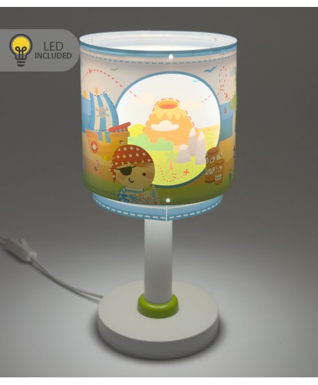 Candeeiro De Mesa Luz de presença LED Infantil Pirate Island Da Ilha Pirata