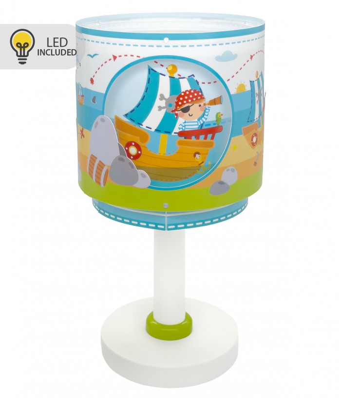 Lampada comodino Luce notturna LED per bambini Pirate Island L'isola Dei Pirati