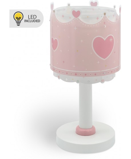 Candeeiro infantil de mesa Luz de presença LED Little Queen Pequena Rainha Corona