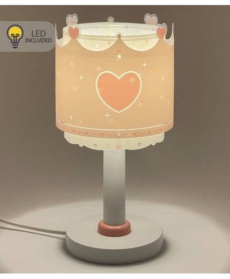 Candeeiro infantil de mesa Luz de presença LED Little Queen Pequena Rainha Corona