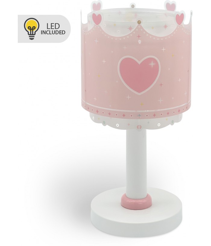 Candeeiro infantil de mesa Luz de presença LED Little Queen Pequena Rainha Corona
