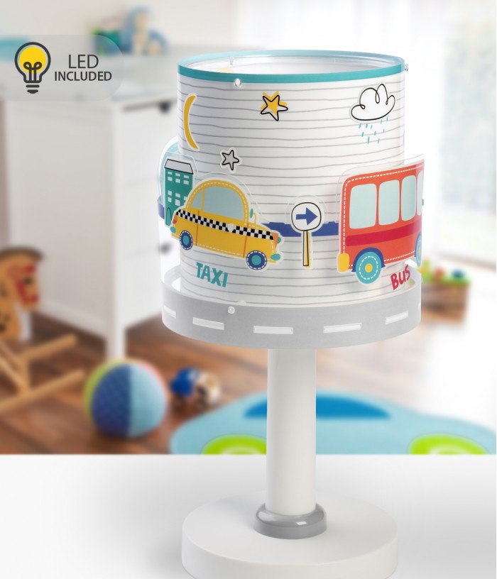 Lámpara de mesita LED quitamiedos infantil Baby Travel aviones y coches