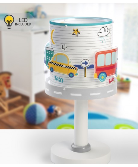 Candeeiro infantil de mesa Luz de presença LED Baby Travel aviões e carros