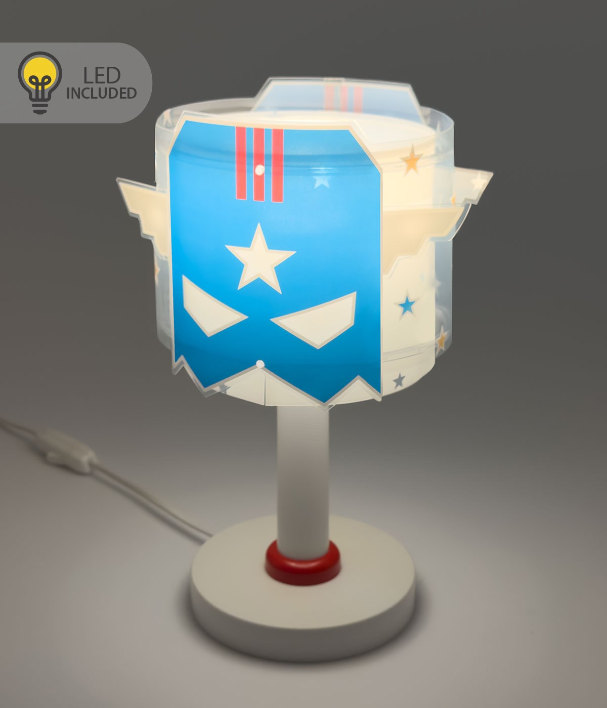 Children Table Lamp LED nightlight Blue Hero