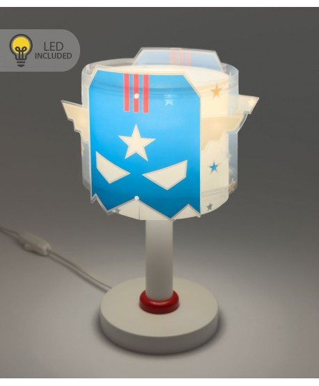 Candeeiro De Mesa Luz de presença LED Infantil Blue Hero Super-heróis