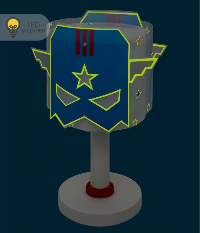Children Table Lamp LED nightlight Blue Hero