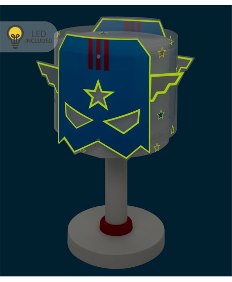 Children Table Lamp LED nightlight Blue Hero