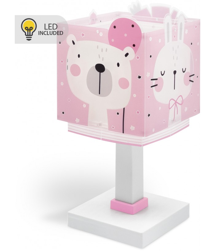 Lampe de chevet Veilleuse LED pour enfants Baby Jungle animaux de la jungle rose