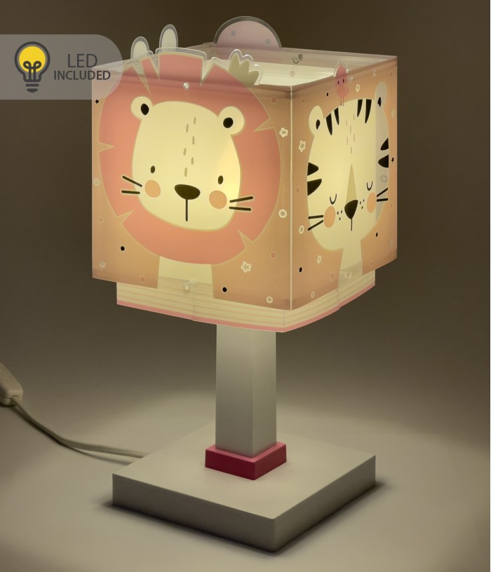 Children table lamp LED nightlight Baby Jungle pink