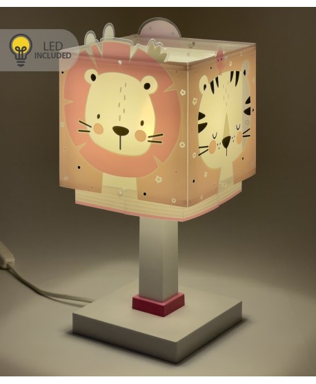 Children table lamp LED nightlight Baby Jungle pink