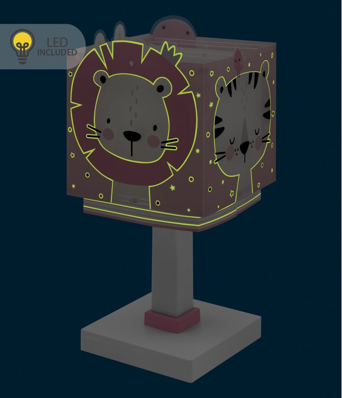 Children table lamp LED nightlight Baby Jungle pink