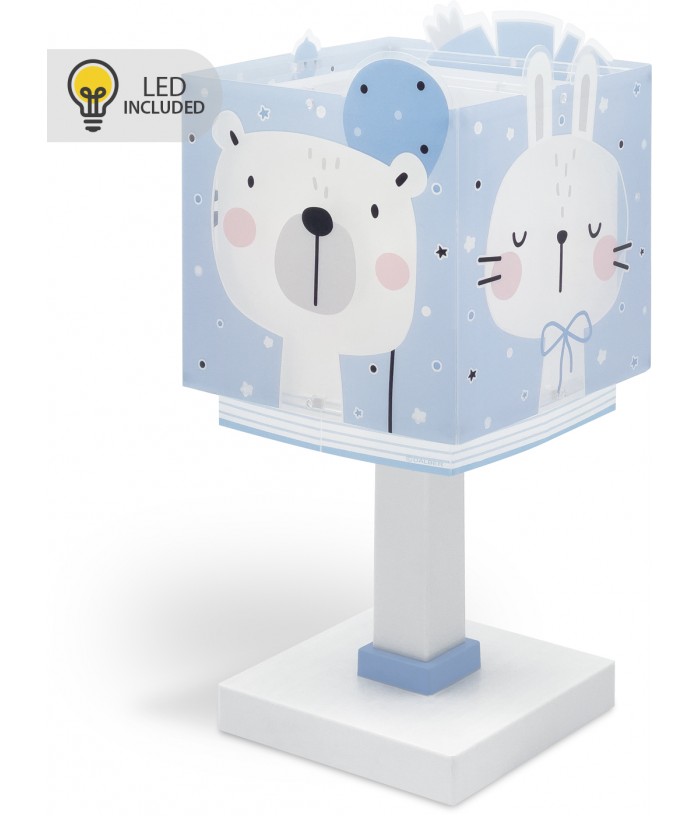 Lampada da comodino Luce notturna LED per bambini Baby Jungle animali jungla blu
