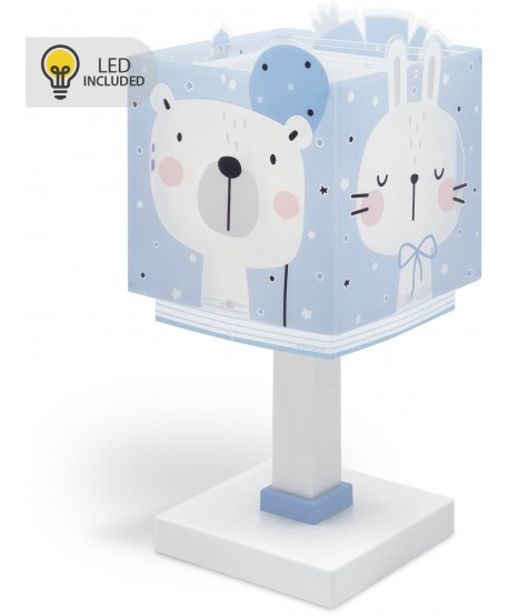 Candeeiro infantil de mesa Luz de presença LED Baby Jungle animais jungla azul